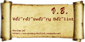 Vörösváry Bálint névjegykártya